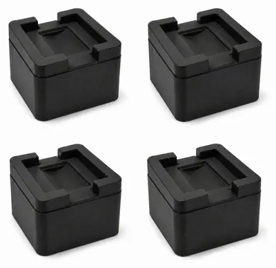 Imagen del producto de JustValue Elevadores de muebles - 4 unidades - 7,6 cm - Para patas y ruedas - Negro