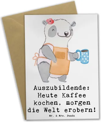 Produktbild von Mr. & Mrs. Panda babykarte Auszubildender Abenteuer - Weiß - Geschenk, Anerkennung, einladungskarten, osterkarten, Berufsalltag, osterkarte, Berufsliebe, Träume, Beruf