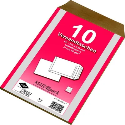 Produktbild von 10 Mailpack® Versandtaschen C5 braun o.F.
