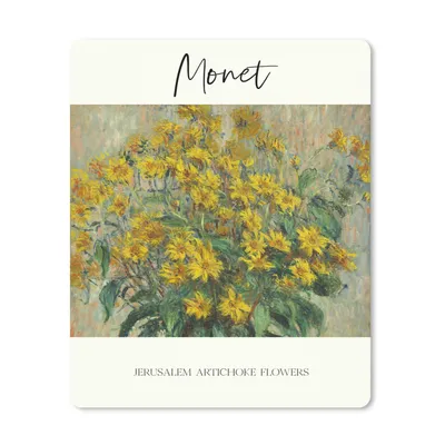 Produktbild von MuchoWow® Mauspad Mousepad Monet - Gemälde - Topinamburblüten 30x40 cm - Mousepads - Maus Mat - Pad - Mausunterlage - Mausmatten
