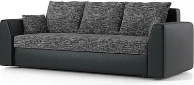 Produktbild von Couch mit Schlaffunktion, Schlafcouch mit Bettkasten, HEWLET 220x90cm Grau&Schwarz