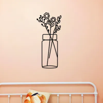 Produktbild von Wallity, Flower- TNL1775, Schwarz, Sonstige Wohndekorationen, 58 x 61 cm, 100% Metall (Dicke: 1