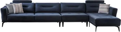 Obrázek produktu pro Massive Wohnzimmer L-Form Dunkelblau Ecksofa Modern Luxus Design