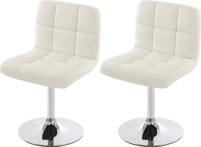 Image de lot de 2 chaises de salle à manger Chaise pivotante Chaise Kavala similicuir chrome ~ blanc