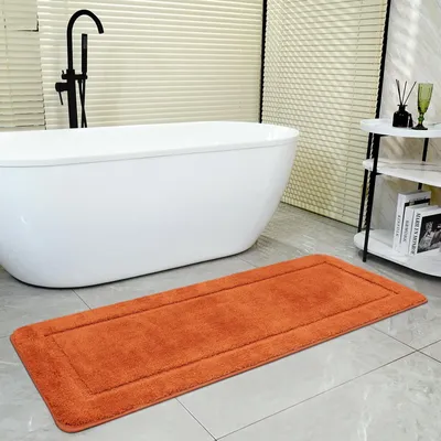 Productafbeelding van Solidchoice - Luxe Microfiber Badmat 60 x 150 cm, Oranje, Antislip
