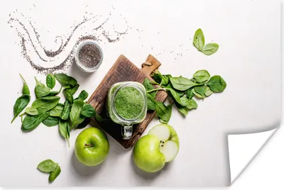 Produktbild von MuchoWow® Poster Kräuter - Apfel - Smoothie 60x40 cm - Schlafzimmerdekoration