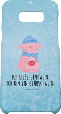 Produktbild von Mr. & Mrs. Panda Samsung Galaxy S8 plus Handyhülle  Schwein Glühwein - Eisblau - Geschenk, Handy Case, Weihnachtsmarkt, Cover, Punsch, Weihnachten, Glühschwein, Hülle