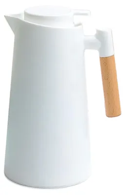 Produktbild von Vakuumflasche 1 L, Doppelwandige Thermoskanne Weiß, Für Kaffee Tee Wasser Unterwegs
