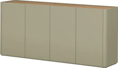 Produktbild von Wohnzimmer Sideboard mit 200 cm Breite in Grün mit Eiche, 4 Türen - ELOY-141