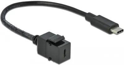 Immagine prodotto di DELOCK Keystone Modul USB 5 Gbps Typ-C St. mit Kabel 25cm