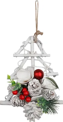 Produktbild von Dekoration MagicHome Weihnachten, Bäumchen mit Tannenzweigen und Zapfen, hängend, 18x6x20 cm
