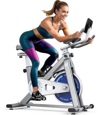 Image de Vélo d'intérieur - Home trainer - Vélo cardio - Vélo de fitness - Stable, supportant jusqu'à 150 kg - Résistance réglable, 300 watts