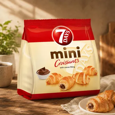 Immagine prodotto di Mini croissant al cacao, confezione da 185 g, 7 giorni