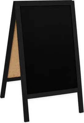 Produktbild von Kreidetafel/Holz Kundenstopper - robuste Werbetafeln für Innen und Außen schwarz / Classic / 51x90 cm