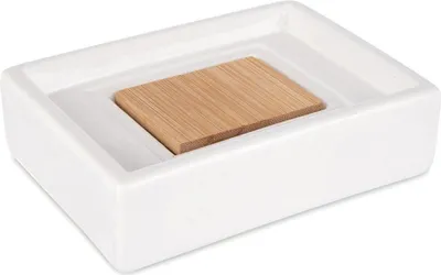 Obrázok produktu pre Mydlonička, dolomit a bambus, biela, 11x8x3 cm