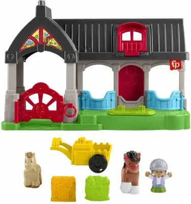 Produktbild von Fisher-Price Little People Pferdehof, 6 Teile, Soundeffekte, Figuren, Zubehör, Multicolor