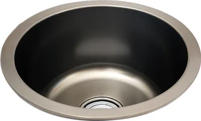 A top-down view of a stainless steel sink.