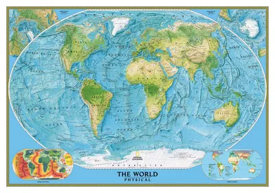 Produktbild von Komar Fototapete The World Physical Blau und Grün - 610820 - 400 x 280 cm