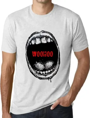 Produktbild von Herren Grafik T-Shirt Mundausdrücke woohoo – Mouth Expressions Woohoo – Öko-Verantwortlich Vintage Jahrgang Kurzarm Lustige Druck Geburtstag Geschenk