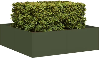 Produktbild von "im Sonderangebot"Pflanztopf/Blumenkübel Moderne - Pflanzkübel - Blumentopf Olivgrün 100x100x30cm Stahl DE801944 - Beete