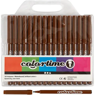 Produktbild von Colortime Marker, Strichstärke 2 mm, Braun, 18 Stk/ 1 Pck [HOB-373542]