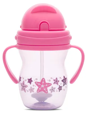 Produktbild von Lorelli Handle Cup With Straw 275 ml Kinder Trinkbecher mit Strohhalm Griffen auslaufsicher BPA frei ab 12+ Monaten Reisebecher