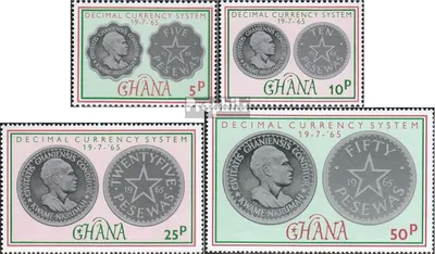 Produktbild von Briefmarken Ghana 1965 Mi 220-223 (kompl.Ausg.) postfrisch Dezimalsystem