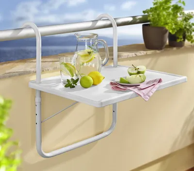 Produktbild von Balkontisch Hängetisch Balkonhängetisch Tisch Balkon für Geländer Balkongeländer