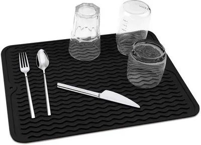 Produktbild von Silikon-Antislip-Teller - Hitzebeständig - 40 x 30 cm - Leicht zu reinigend - für Servier- und Küchengeschirr - Spülmaschinengeeignet