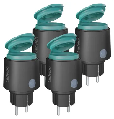 Image de Ledvion Lot de 4 Prise Extérieure Intelligente Portée 50m WiFi