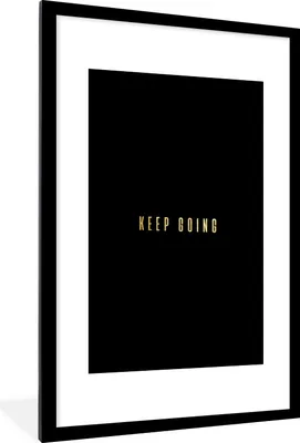 Produktbild von MuchoWow® Gerahmtes Poster Zitat - Motivation Schwarz und Gold 60x90 cm - Poster mit Schwarzem Bilderrahmen Wandposter Rahmen Foto Bilder - Dekoration - Wandposter Wohnzimmer - Hochwertig
