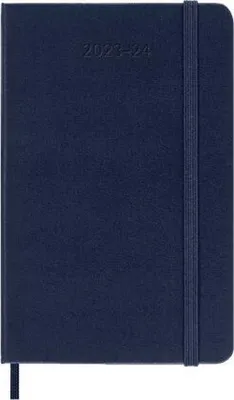 Produktbild von Moleskine 18 Monate Wochen Notizkalender 2023/2024, P/A6, 1 Wo = 1 Seite, Rechts Linierte Seite, Hard Cover, Saphir
