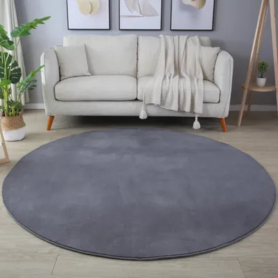Produktbild von Sky teppich kurzflor rund Ø 120cm grau