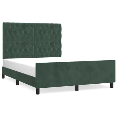 Produktbild von vidaXL Bettgestell ohne Matratze Dunkelgrün 140x190 cm Samt