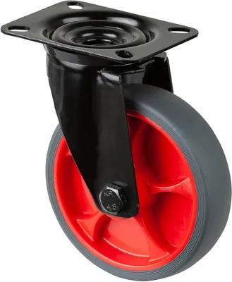 Produktbild von Lenkrolle mit Platte, Ø 100 mm, Breite 32 mm, Tragkraft 120 kg, TPR