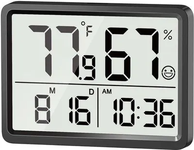 Productafbeelding van Famanu digitale thermometer en hygrometer - Vochtigheidsmeter met groot LCD-scherm