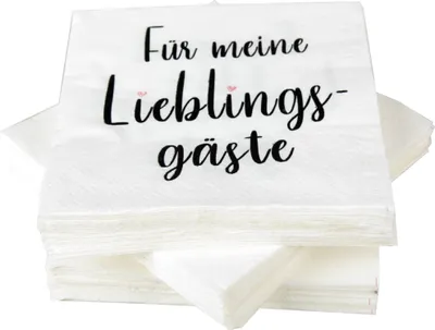 Zdjęcie produktu dla Serwetki 33x33cm, składane na 1/4, 3-warstwowe, opakowanie 20 sztuk - dla ulubionych gości