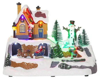 Image de Décoration de village d'hiver « Winterville » avec motifs de Noël, piles + minuterie, 10 LED, multicolore, L 23,5 cm