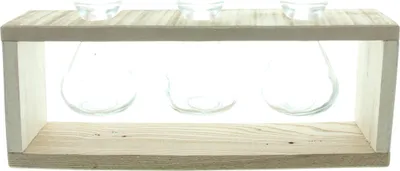 Produktbild von Vasenhalter Wood recyceltes Holz 3 Glasvasen