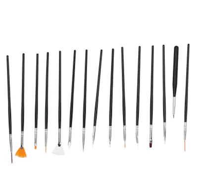 Produktbild von 15-teiliges professionelles Nagelkunst-Pinselset, DIY-Nylonhaar-Nagelliner-Zeichenpinsel, Schwarz