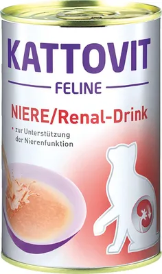 Produktbild von Kattovit Drink Renal Huhn 135ml - Suppe mit Huhn für Katzen mit Nierenerkrankungen. KATTOVIT