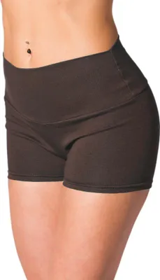 Produktbild von Alkato Damen Sport Shorts mit Hohem Bund Hotpants Radlerhose Long Shorts, Farbe: Braun, Größe: 36