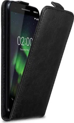 Produktbild von Cadorabo Hülle für Nokia 2.1 Schutz Hülle in Schwarz Flip Etui Handyhülle Case Cover