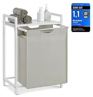 Produktbild von VASAGLE Wäschekorb 1 Fach, mit Ablage, Metallrahmen, 65 L