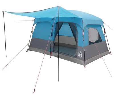 Image de Tente familiale vidaXL avec toit, bleue, 380 x 260 x 190 cm, polyester