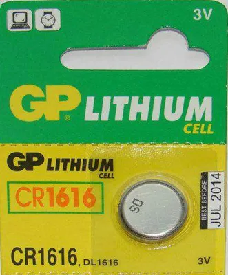 Obrázek produktu pro GP Batteries Lithium Cell CR1616, Baterie na jedno pouit, CR1616, Lithium, 3 V, 5 kus, 55 mAh