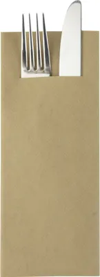 Produktbild von Sovie HORECA Besteckserviette "Pub" in Naturbraun aus Linclass® Airlaid 40 x 33 cm, 1/8 Falz, 75 Stück