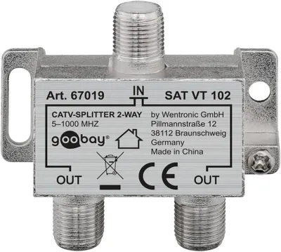 Zdjęcie produktu dla Goobay 67019, Łącznik kablowy, 5 - 1000 MHz, Srebrny, Metal, Żeńska/Żeńska, 25 dB