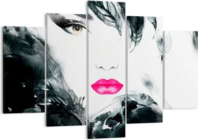 Produktbild von Bild auf Leinwand - Leinwandbild - Frau Abstraktion - 150x100cm - Wand Bild - Wanddeko - Leinwanddruck - Bilder - Kunstdruck - Wanddekoration - Leinwand bilder - Wandkunst - EA150x100-3663