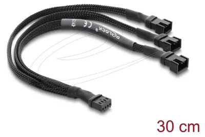 Produktbild von Lüfterkabel Splitter 4 Pin PWM 1 zu 2 Stecker, 30 cm, schwarz
